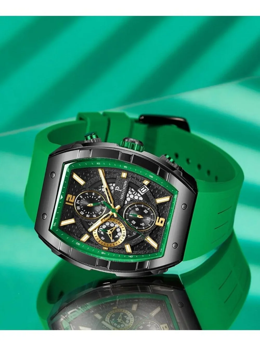 Men's Green Luxury Fashion Analog Waterproof Luminous Quartz Classic Wrist Watch